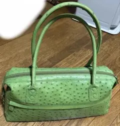 やまぐち オーストリッチレザー ハンドバッグ オリーブグリーン - メルカリ