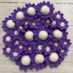 手編み かぎ針編み レース編み モチーフ 紫陽花 ハンドメイド