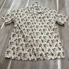 カネコイサオ デニム シャツ 花柄 パッチワーク ボタンダウン ゆったり 