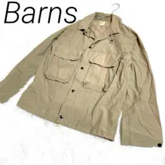 Barnsカーキ ミリタリージャケット　メンズS ポケット2個　アウトドア