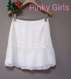 ○PinkyGirls○ピンキーガールズ  白 リボン付きスカートのサムネイル