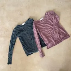 P.O.P 長袖Tシャツ 2枚セット グレー・ピンク