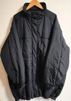 秋冬Dinkel大人カジュアル中綿ゆるだぼナイロンブルゾン大きいサイズ黒しまむら