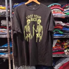 USA古着ドクロ スカル I GOT YOUR BACK 骨Ｔシャツ