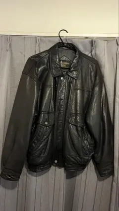 London fog 黒 レザー ジャケット