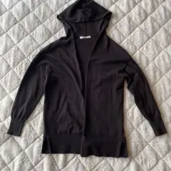 イッカ メンズ カーディガン 茶色 L ゆったり フード カジュアル 美品