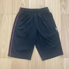 キッズ ハーフパンツ ジャージ ブラック ピンクライン　１４０　スポーツ