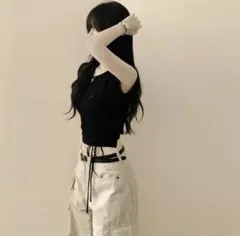 amood半袖ニット ブラック