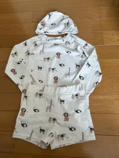 動物柄ラッシュガードとショートパンツセット 100cm