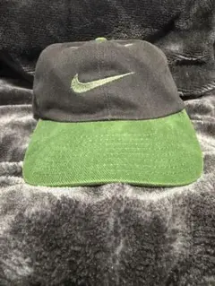 90’s NIKE グリーン／ブラックツートーン キャップ