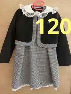 フォーマルドレス キッズ 120 卒園式・入学式・冠婚葬祭・発表会 千鳥柄