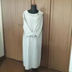 【SELF SERVICE】 ベージュ系 七分袖 ワンピース 　LLサイズ
