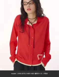 MUHET シアーニットシャツカーディガン