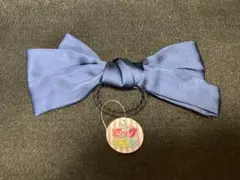 ヘアアクセサリー ビッグリボン　ヘアゴム ネイビー