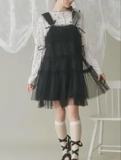 完売色 美品merry jenny チュールコルセットミニワンピース ブラック