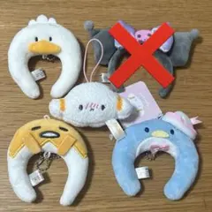 サンリオ　カチューシャキーホルダー・フェイスマスコットキーホルダー4個セット