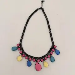 カラフルビジューネックレス
