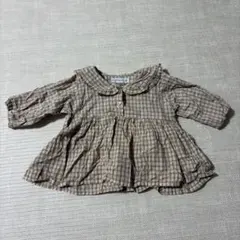 mamaraku ギンガムチェック長袖ブラウス 80