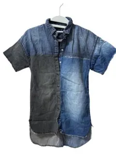 DIESEL キッズ デニムシャツワンピース半袖 クレイジーパターンのサムネイル
