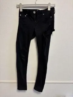 GYDA ブラック スキニーパンツ ダメージ加工