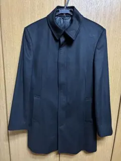 COMME CA MEN カシミア混ウールステンカラーコート Mブラック