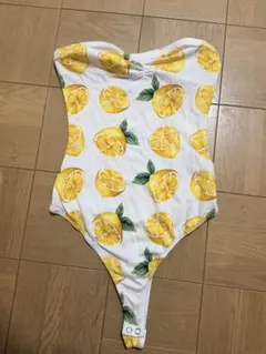 レア FOREVER21 レモン柄 ボディスーツ レオタード Sのサムネイル