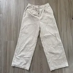 ローリーズファーム　ベージュ コーデュロイ ワイドパンツ