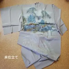男物の長襦袢　未仕立て　仮縫い　ベージュ　和裁の練習などに