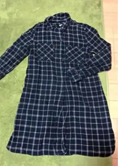 長袖　チェックシャツ　レディース　ワンピース