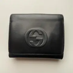 Gucci ブラックレザー 二つ折り財布