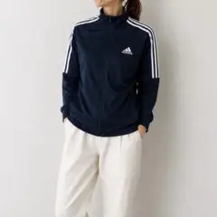 極美品✨ adidas トラックジャケット ジャージ L ネイビー レディースのサムネイル