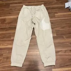 NIKE ナイキ ナイロンパンツ ベージュ M ビッグスウッシュ TMロゴ