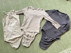 ベージュ・グレー ボディスーツ ロンパース　3点セット