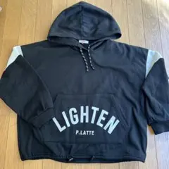 P.LATTE フード付きパーカー ブラック