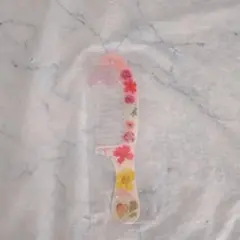 花柄ヘアコーム ピンク