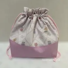 花柄　お弁当袋　巾着袋　ピンク　ハンドメイド