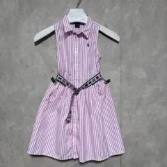 Polo Ralph Lauren ストライプ長袖ワンピース 6 120