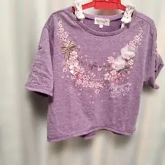 Cathy motherways　花柄リボン装飾Tシャツ パープルのサムネイル