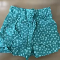 青緑色 花柄 ショートパンツ　gap