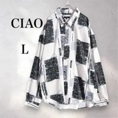 CIAO チャオ ビッグシルエット 長袖 とろみシャツ 総柄 L sizeのサムネイル