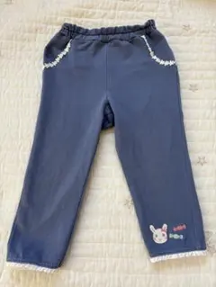 クーラクール　ウサギ刺繍 ネイビーパンツ　90