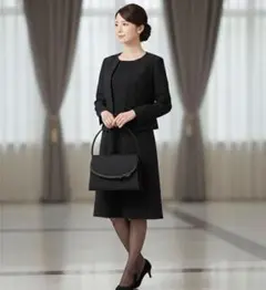 機能的 ブラックフォーマルバッグ ハンドバッグ 冠婚葬祭 リボン 黒 25cm