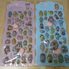 大人気 ラブブ ぷにぷにおしりシール ぷくぷくシール 立体3Dシール 2シート