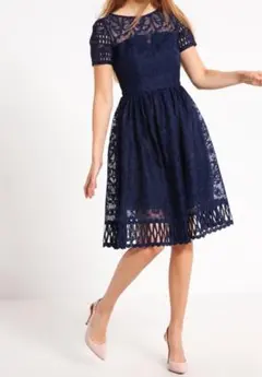 新品未使用 Chi Chi London UK6レース ネイビー ドレス