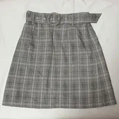 Honeys ベルト付き 台形チェックスカート