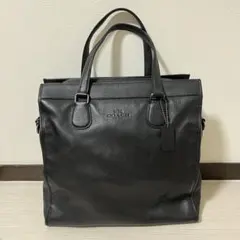 COACH スプリント トート ビジネスバッグ ブラック レザー - メルカリ