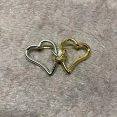 ハート型ブローチ シルバー ゴールド