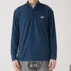 新品 Reebok ハーフジップ　ネイビー　LLサイズ　メンズ　長袖シャツのサムネイル