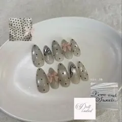 【現品】♡ネイルチップ‎♡ マグネット・ドット・リボン・筆記体