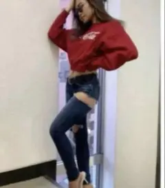 GYDA SIDE RIPPED スキニー デニムパンツ